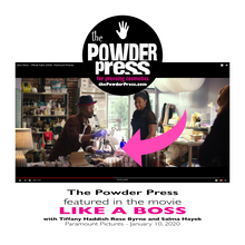 Load image into Gallery viewer, The Powder Press was featured in the comedy movie LIKE A BOSS with Tiffany Haddish, Rose Byrne, and Salma Hayek - indie cosmetic pressing tool by ThePowderPress.com