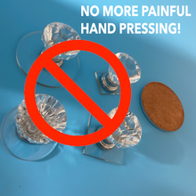 Load image into Gallery viewer, No more painful hand pressing with The Powder Press - indie cosmetic powder pressing tool by ThePowderPress.com